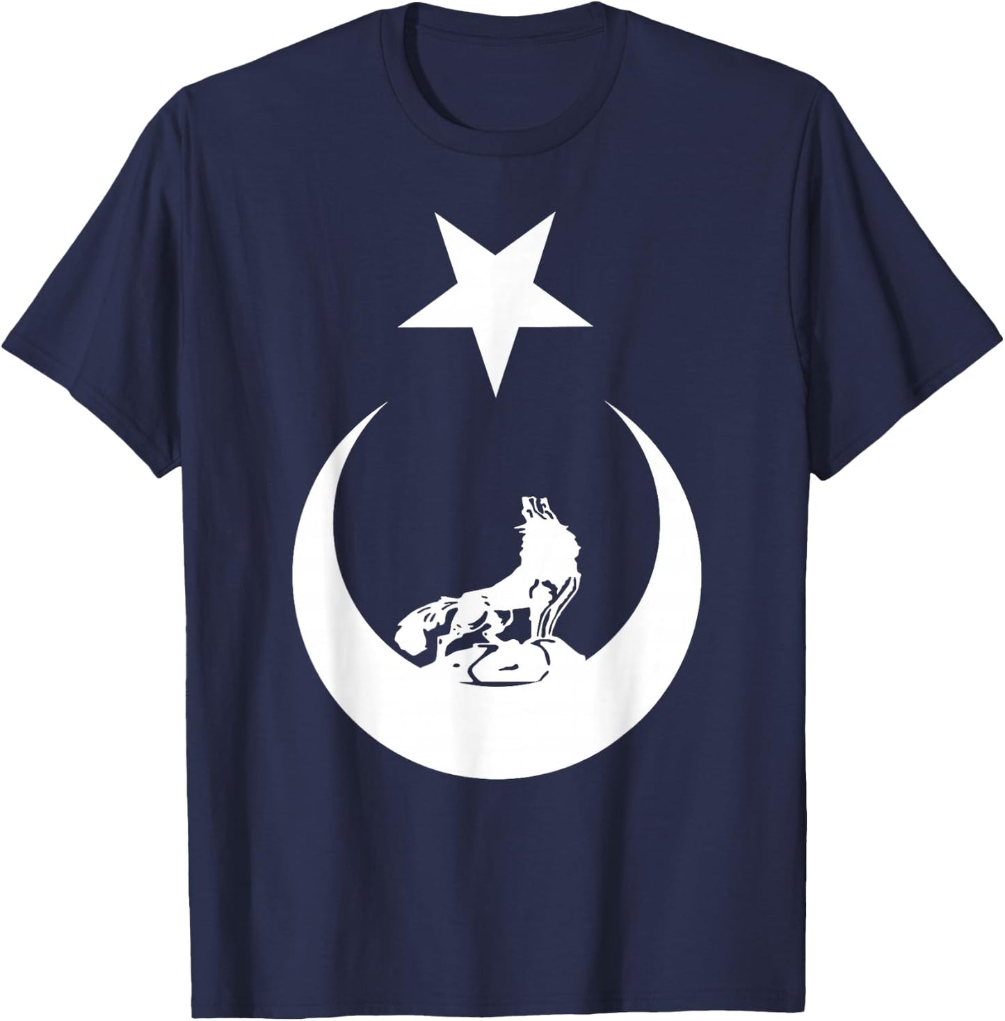 Türkisches Bozkurt Grey Wolf Flag Shirt T-Shirt - T-Shirt | Navy