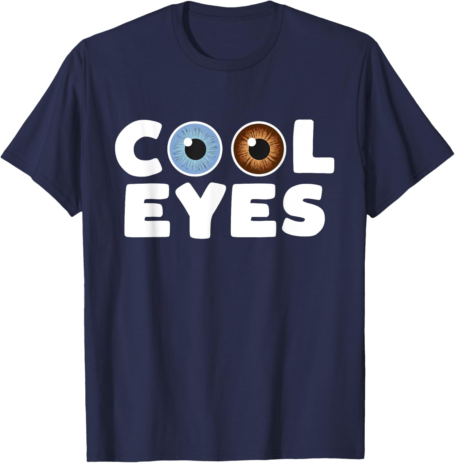 Different Gray and Brown Eyes: An Heterochromia T-Shirt - T-Shirt | Navy