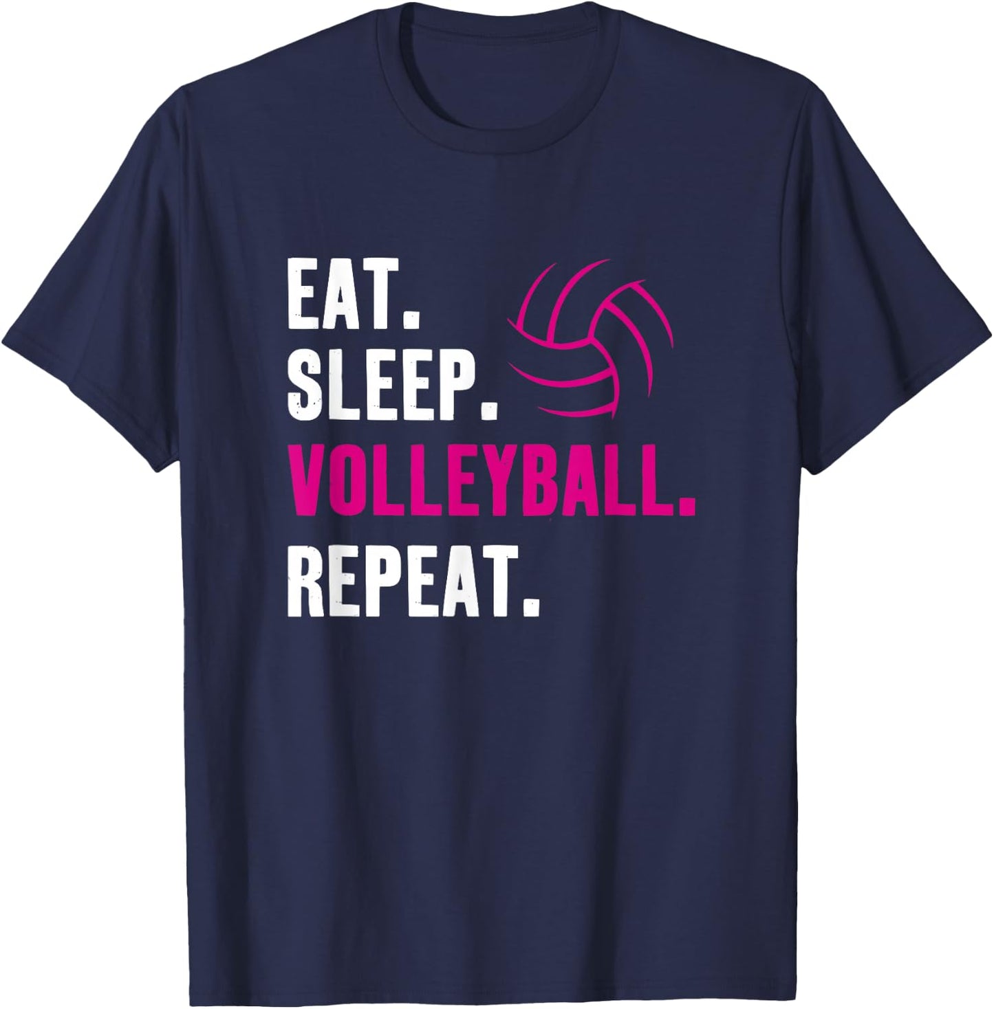 Eat Sleep Volleyball Repeat T-Shirt - T-Shirt | Navy