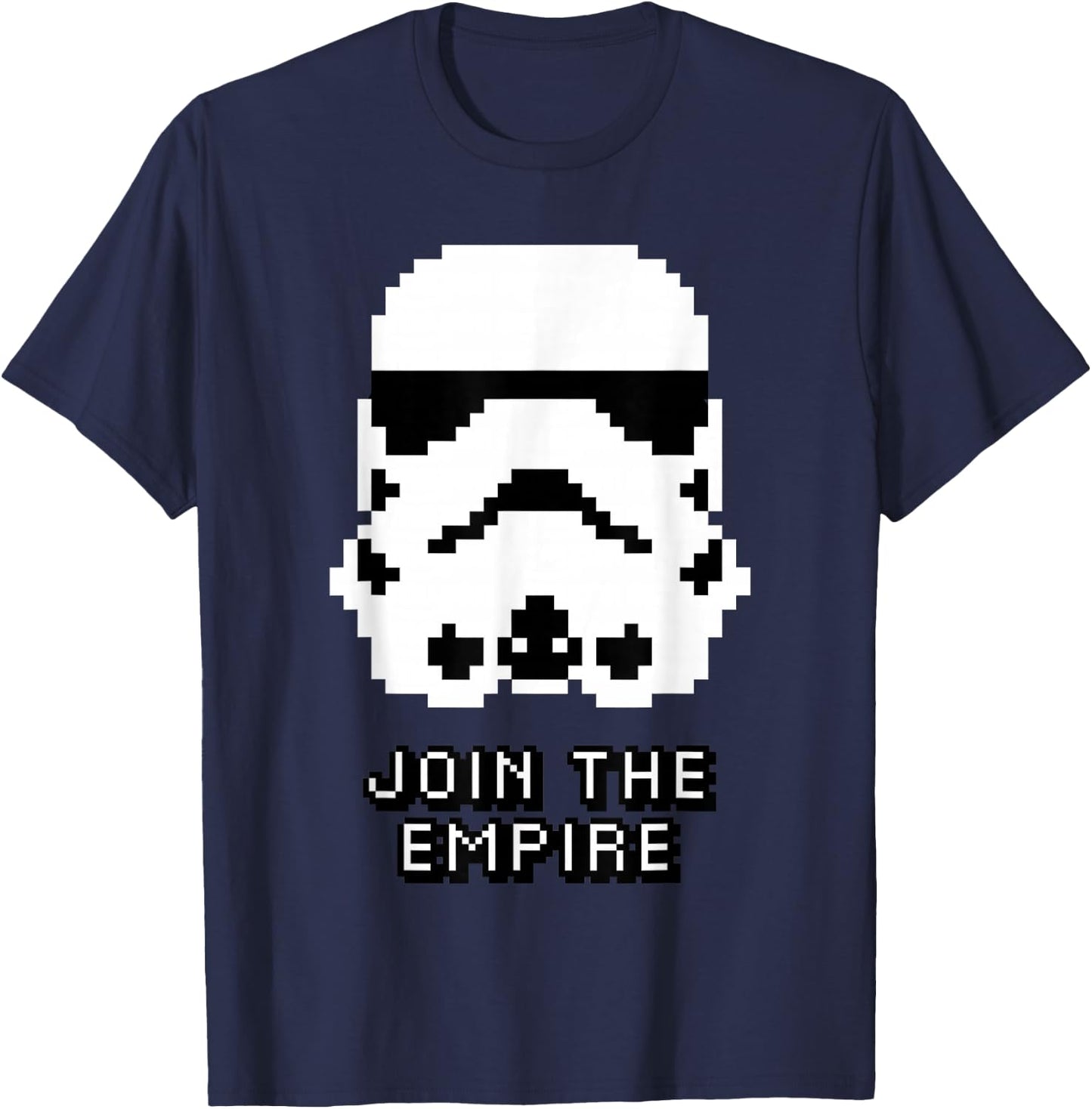Star Wars Stormtrooper Big Face Pixel Art Join The Empire T-Shirt - T-Shirt | Navy