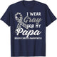 I Wear Gray For My Papa Brain Cancer Awareness Fight Grey T-Shirt - T-Shirt | Navy