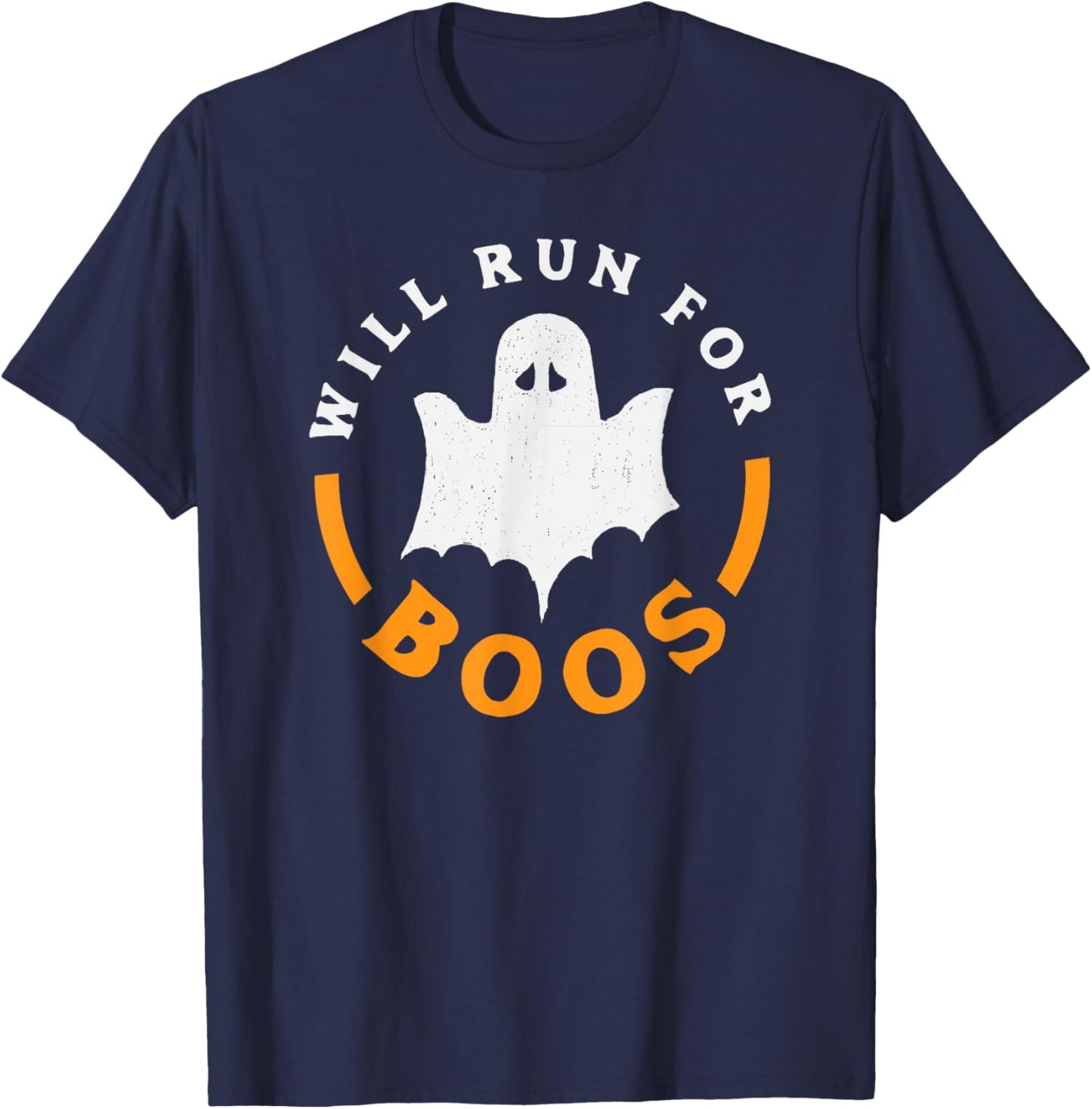 Will Run For Boos - Halloween Runner T-Shirt - T-Shirt | Navy