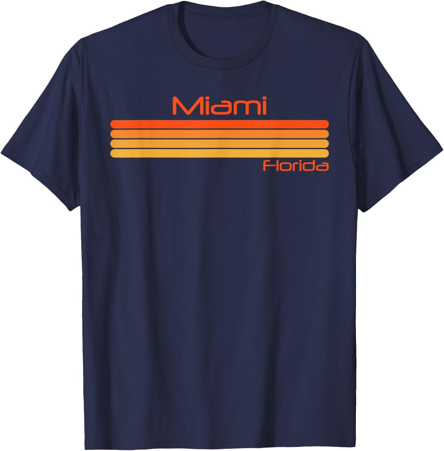 Retro Miami Florida , black T-Shirt - T-Shirt | Navy
