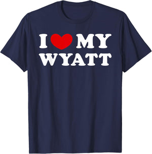 I Love My Wyatt, I Heart My Wyatt T-Shirt - T-Shirt | Navy