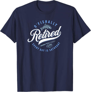 O'Fishally Retired Funny Fishing T-Shirt - T-Shirt | Navy