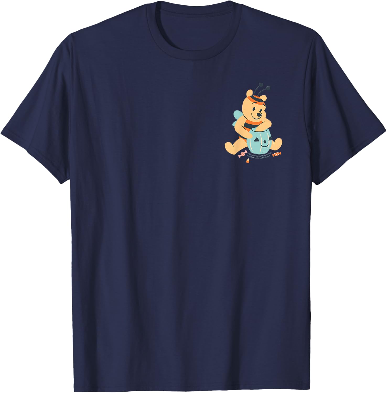Disney Winnie The Pooh Halloween Hunny Bee and Pumpkin Pot T-Shirt - T-Shirt | Navy