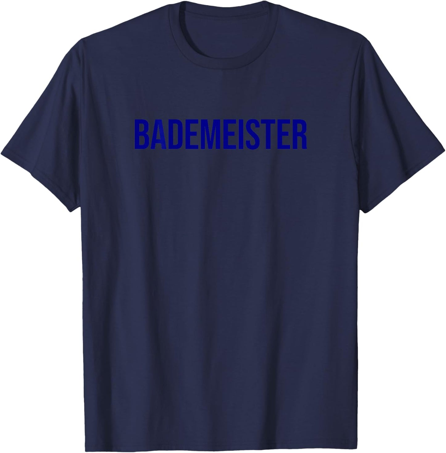 Rücken Aufdruck Hinten Blauer Schriftzug Bademeister T-Shirt - T-Shirt | Navy