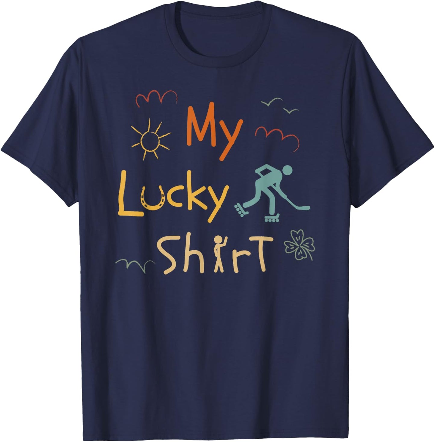 Inliner-Skaterhockey Hockeyball lustige Vintage Inlinehockey T-Shirt - T-Shirt | Navy