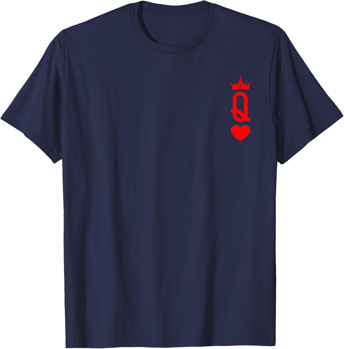 Queen of Heart King And Queen Easy Couple Halloween Costume , black T-Shirt - T-Shirt | Navy