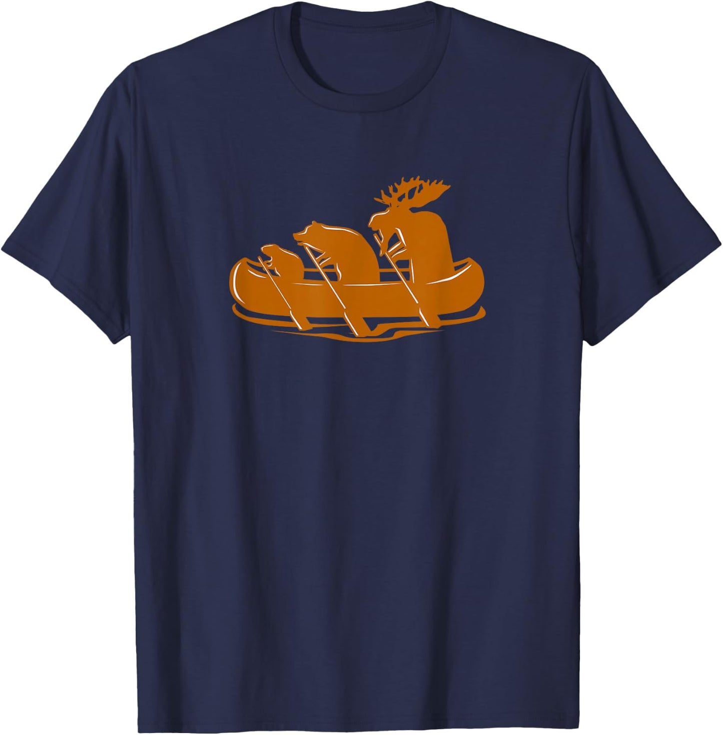 Canoeing Beaver Bear Moose Canoe Team Funny T-Shirt - T-Shirt | Navy