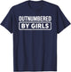 Outnumbered by Girls Retro Vintage T-Shirt - T-Shirt | Navy