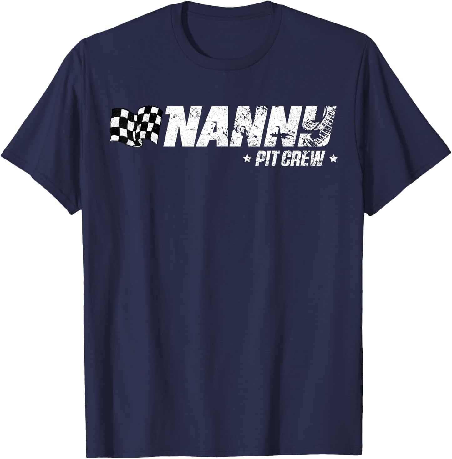 Nanny Pit Crew Race Car Birthday Family Racing T-Shirt - T-Shirt | Navy