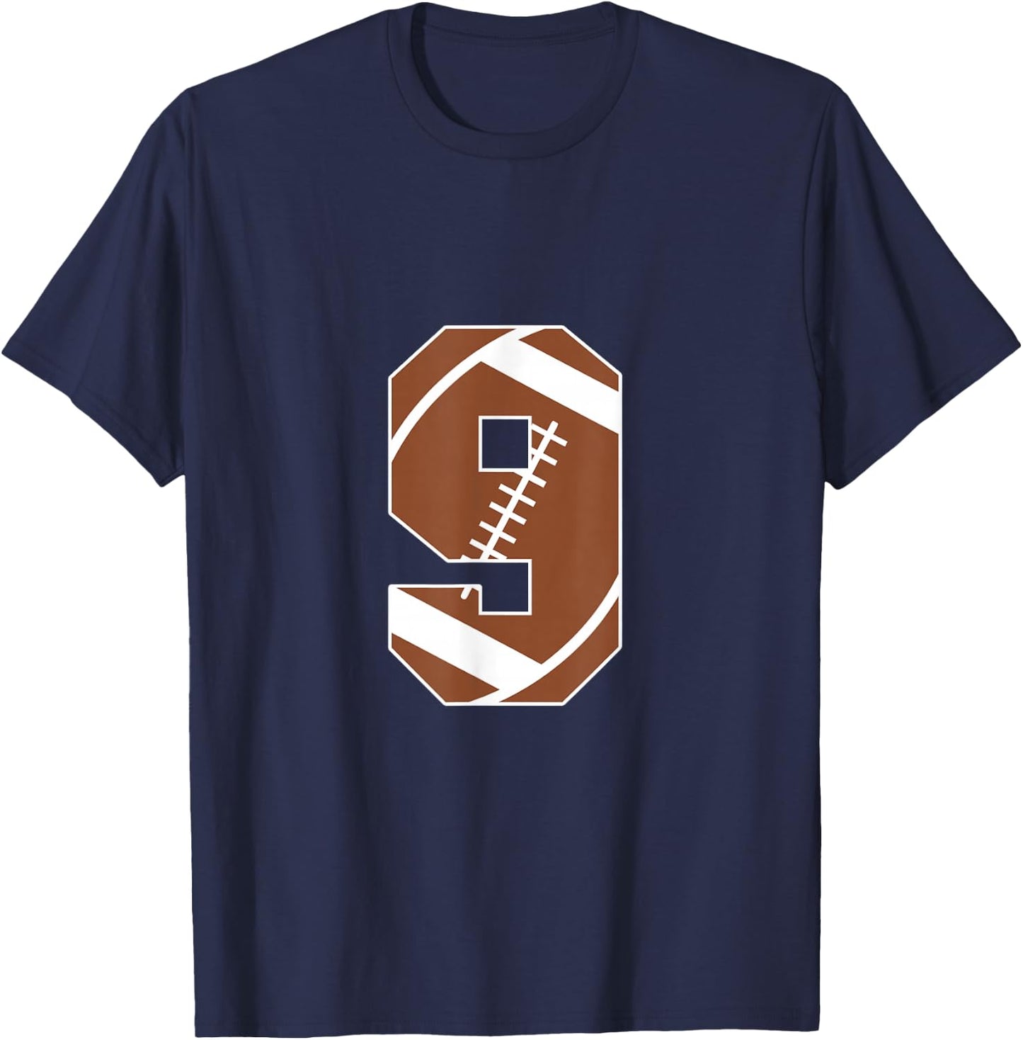 9th Birthday Kids Football Birthday Party 9 Years Old Boys T-Shirt - T-Shirt | Navy