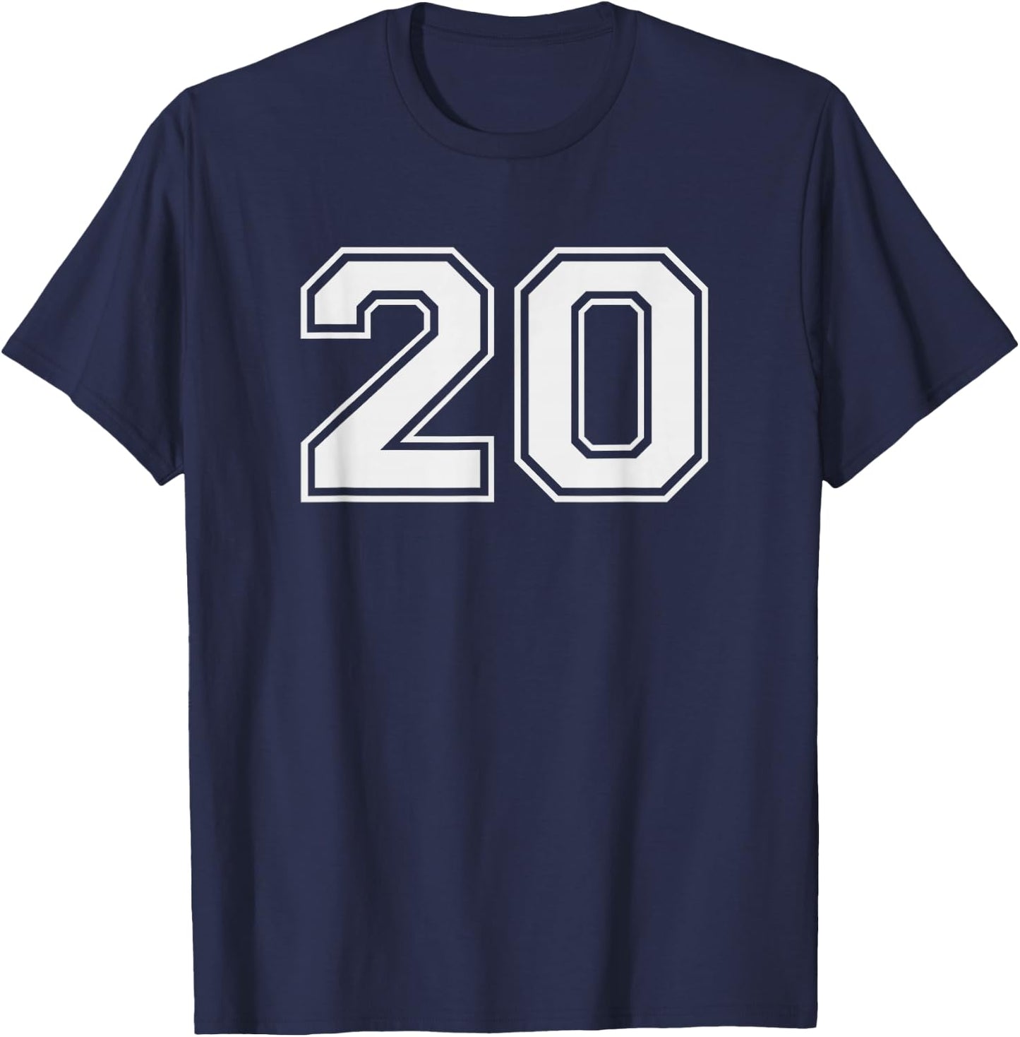 20 Sports Jersey Number for Fan or Player #20 T-Shirt - T-Shirt | Navy