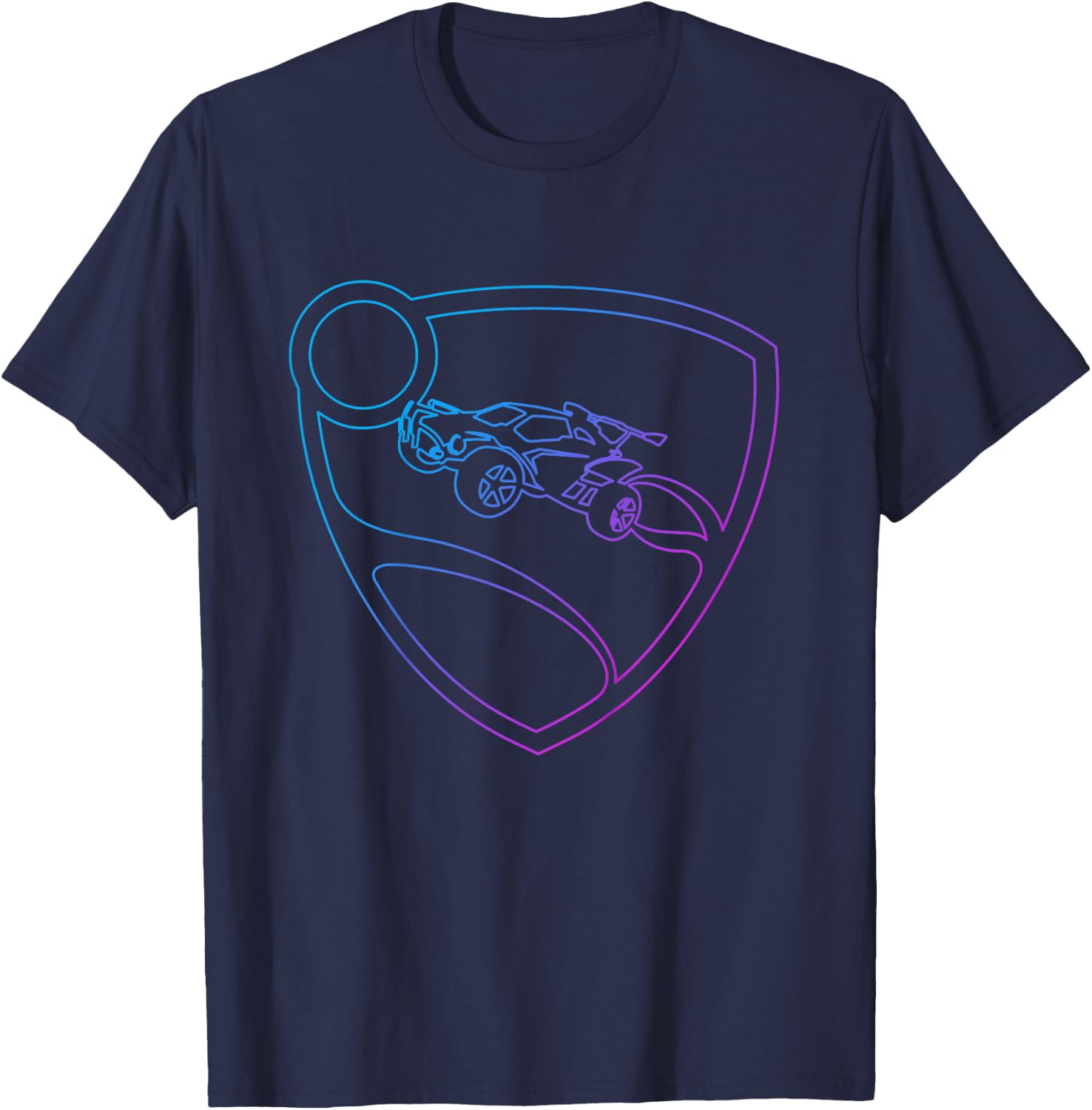 Children's Rocket League Logo with Luminous Shield for Kids , black T-Shirt - T-Shirt | Navy