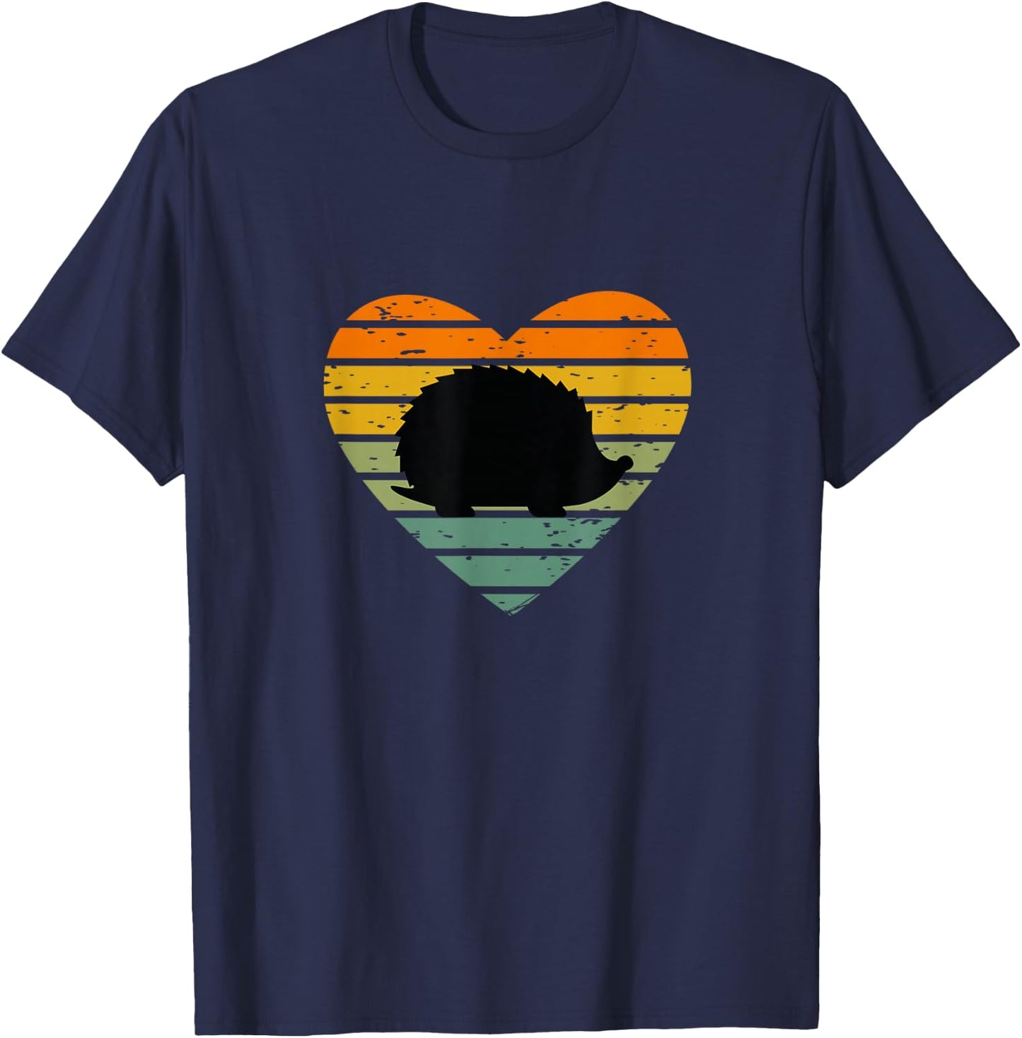 Ich Liebe Igel Retro Herz Tierfreund Igelfan Kinder Igel T-Shirt - T-Shirt | Navy