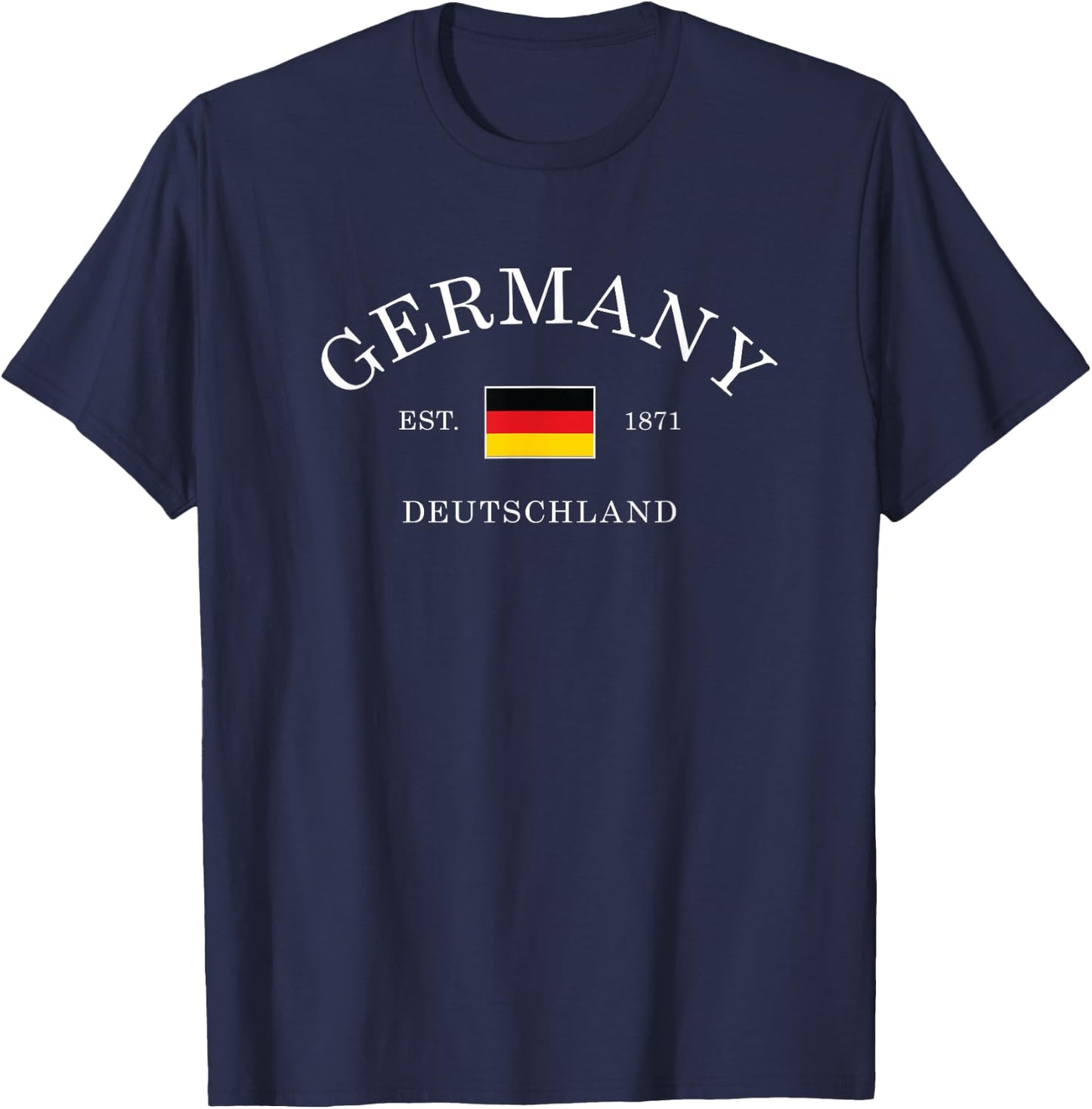 Vintage Deutschland Germany Flag German Souvenir Retro T-Shirt - T-Shirt | Navy