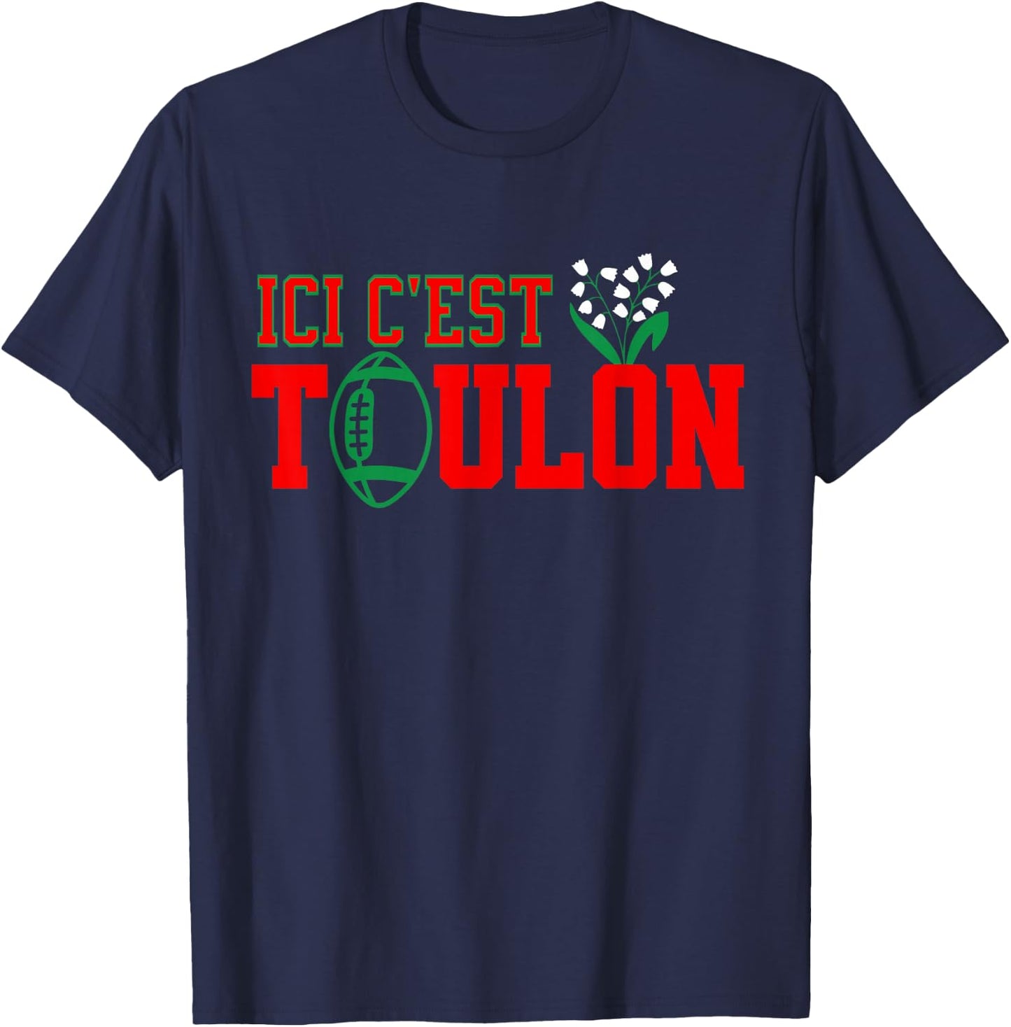 rct Rugby dans le sang en avant Toulon! here RCT Toulon , Black, S T-Shirt - T-Shirt | Navy