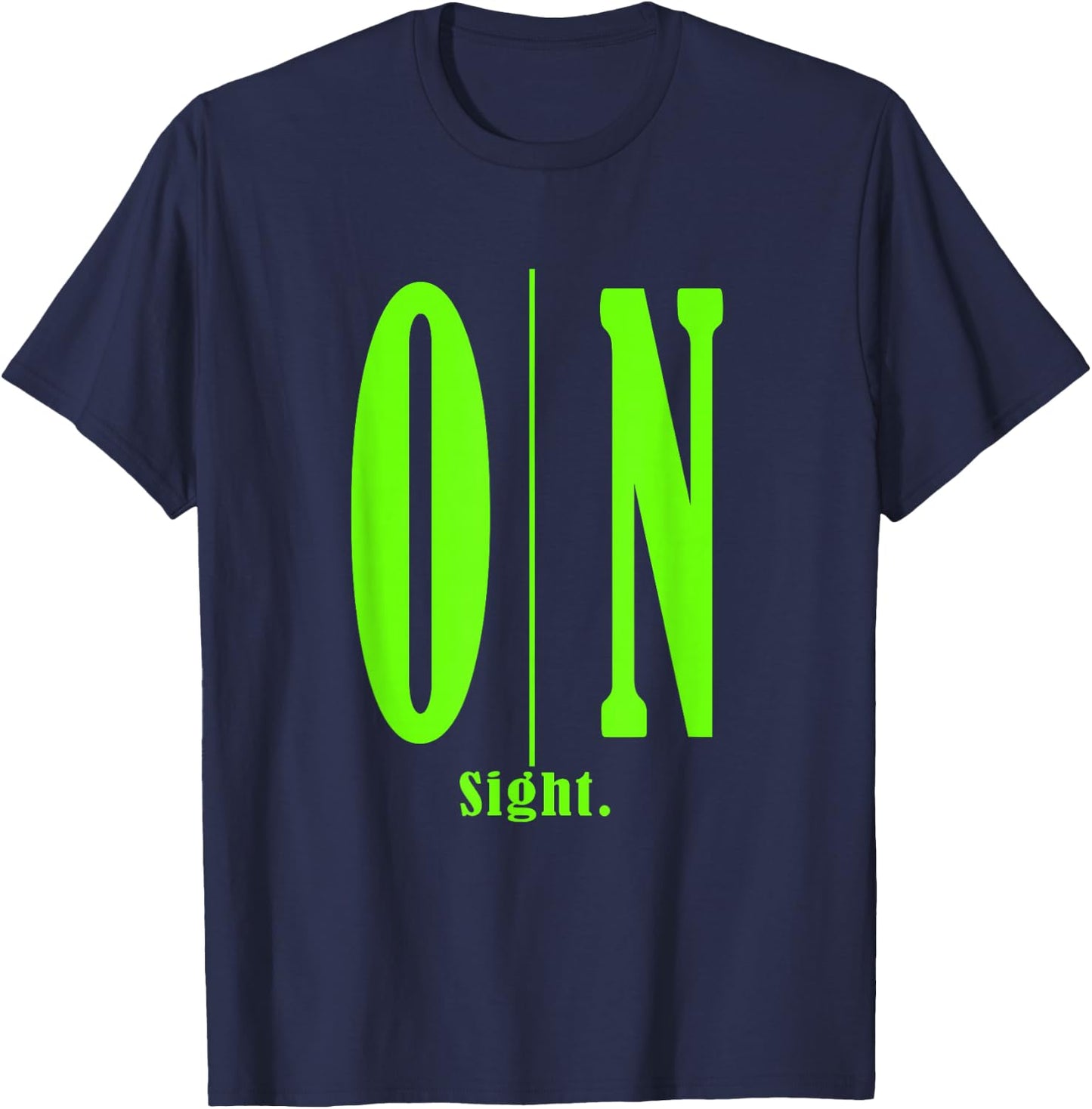 Green On Sight. Green Graphic T-Shirt - T-Shirt | Navy