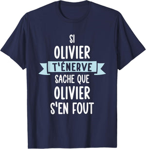 Gift Man Humour Name Personalised Olivier , Black, S T-Shirt - T-Shirt | Navy