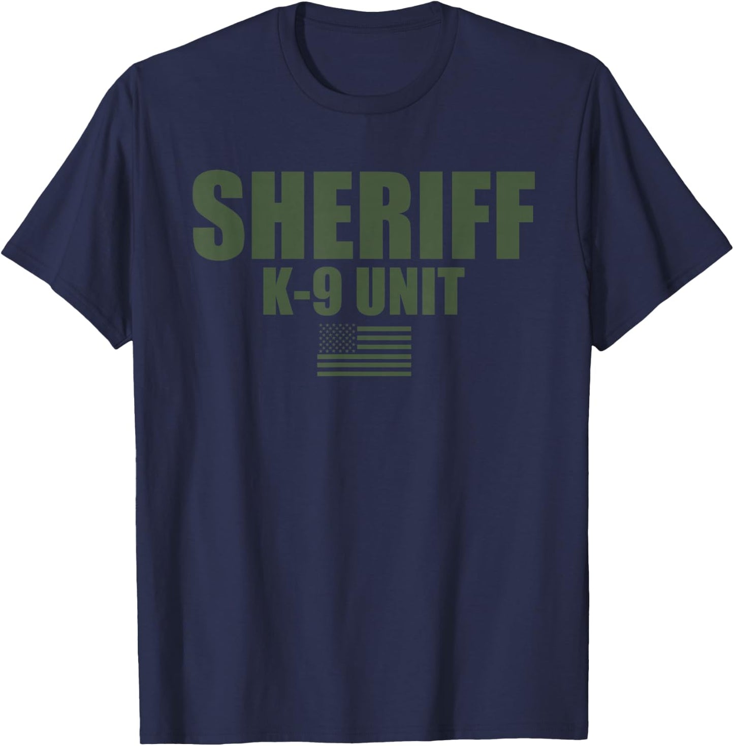 Sheriff K-9 Unit Police Flag Uniform T-Shirt - T-Shirt | Navy