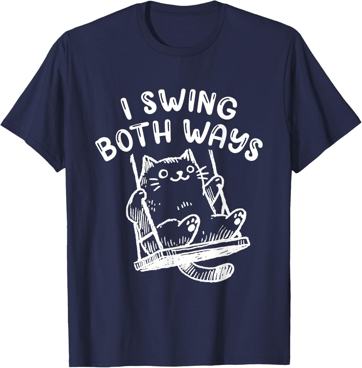 Bisexuell Bi Pride Cute Cat I Swing Both Ways Women T-Shirt - T-Shirt | Navy