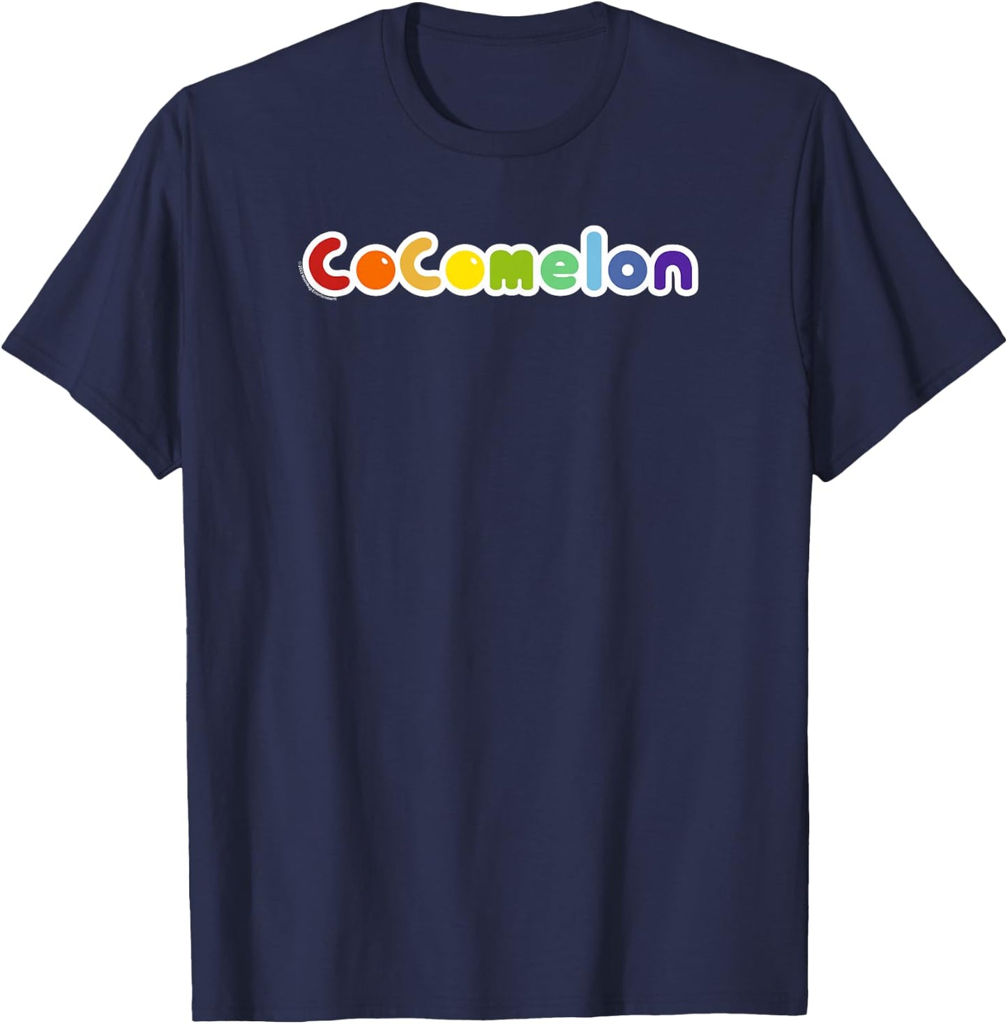 CoComelon Classic Rainbow Text Centered T-Shirt - T-Shirt | Navy