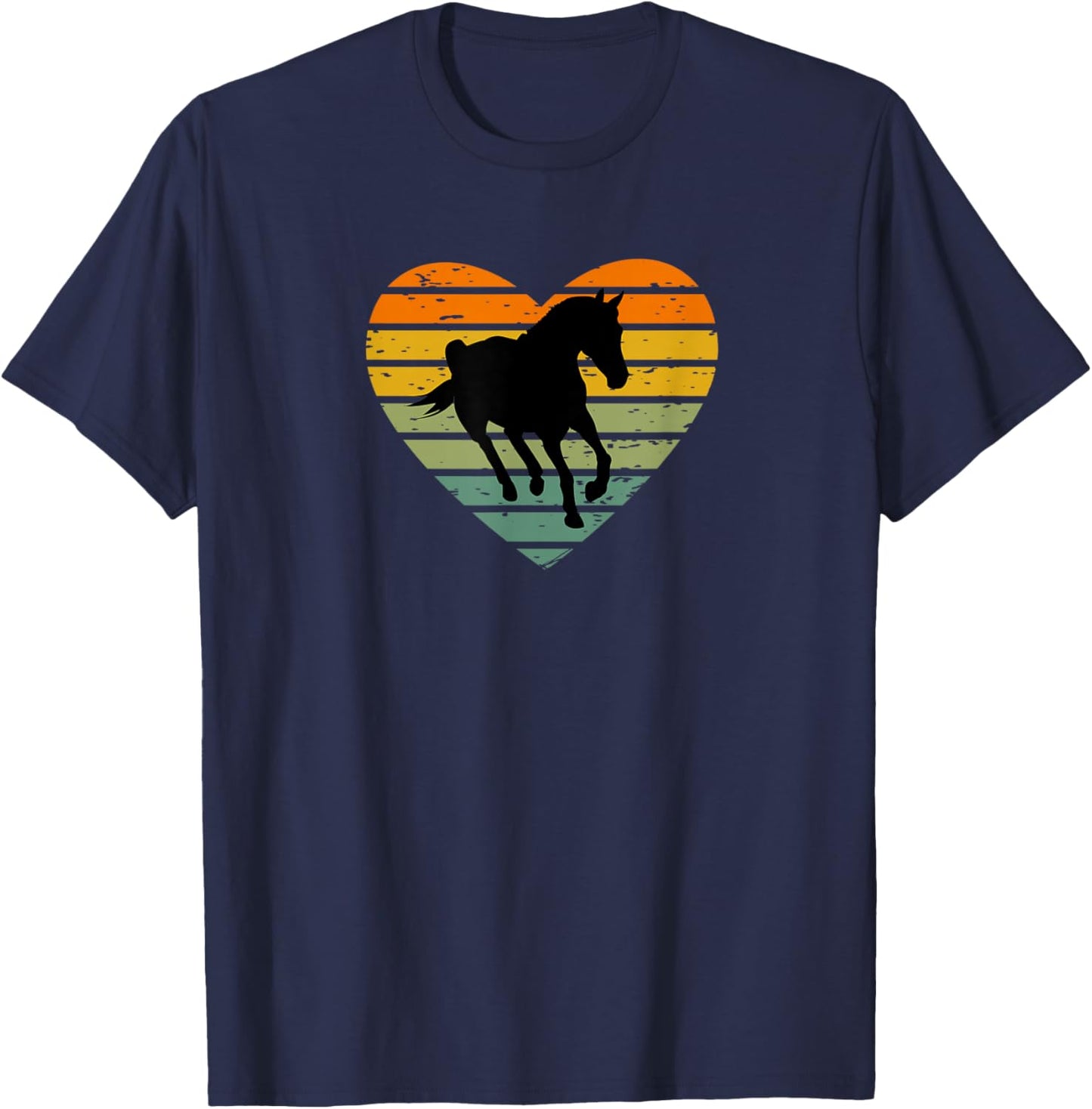 with German Text "Ich liebe Pferde reiten Pferdeliebe", black T-Shirt - T-Shirt | Navy
