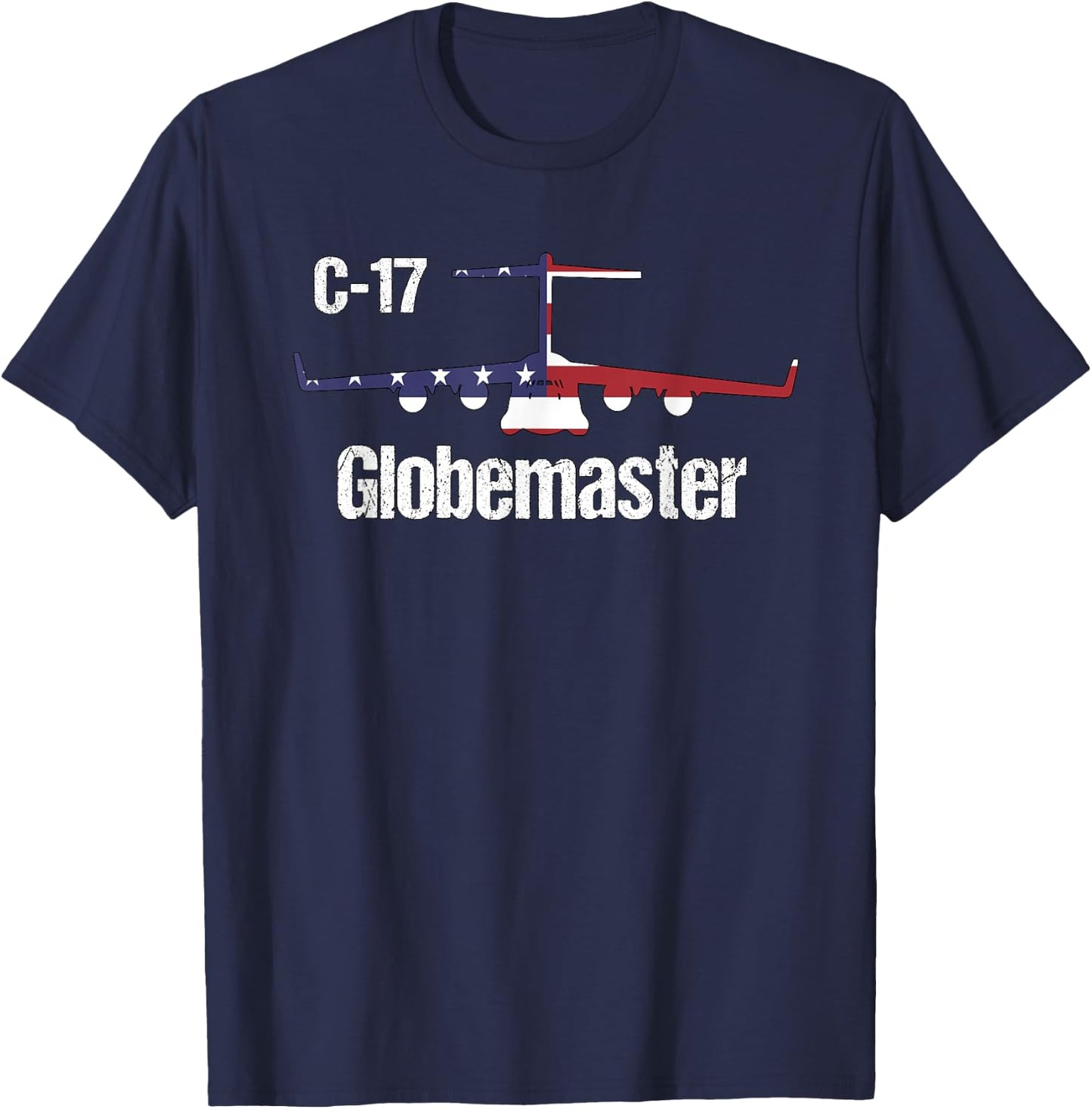 C17 Globemaster Air Force Pilot Gifts American Flag Aviation T-Shirt - T-Shirt | Navy