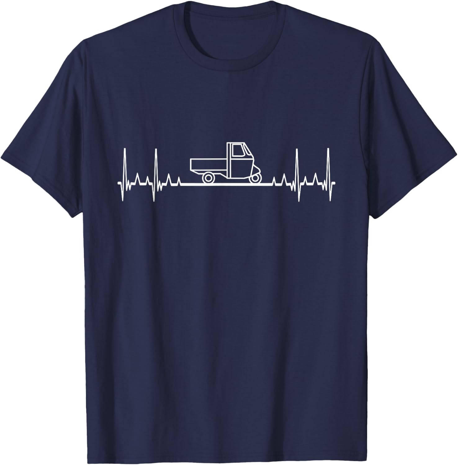 APE 50 with Italy Flag Heartbeat, black, s T-Shirt - T-Shirt | Navy