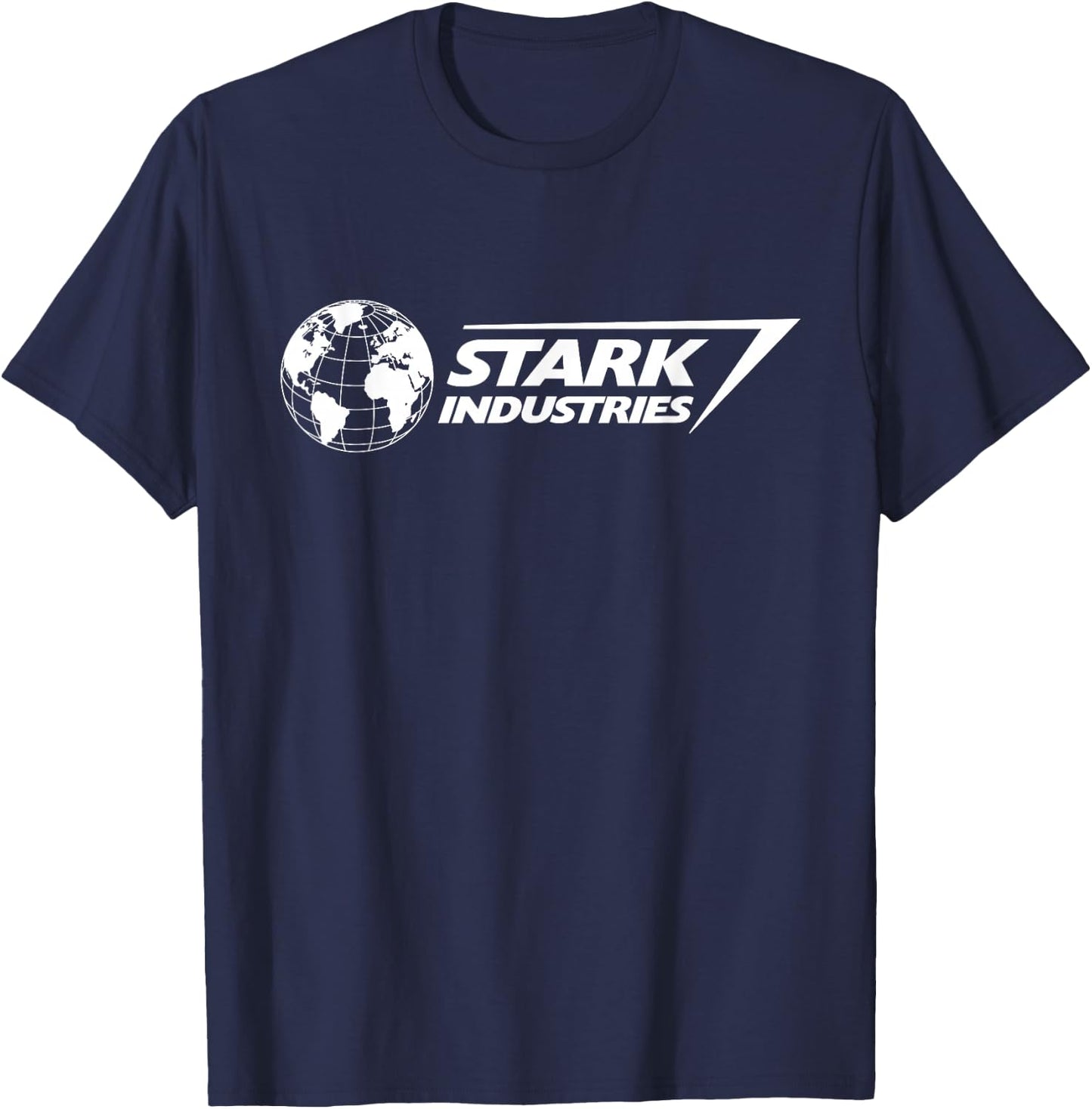 Marvel Iron Man Stark Industries Logo White T-Shirt - T-Shirt | Navy