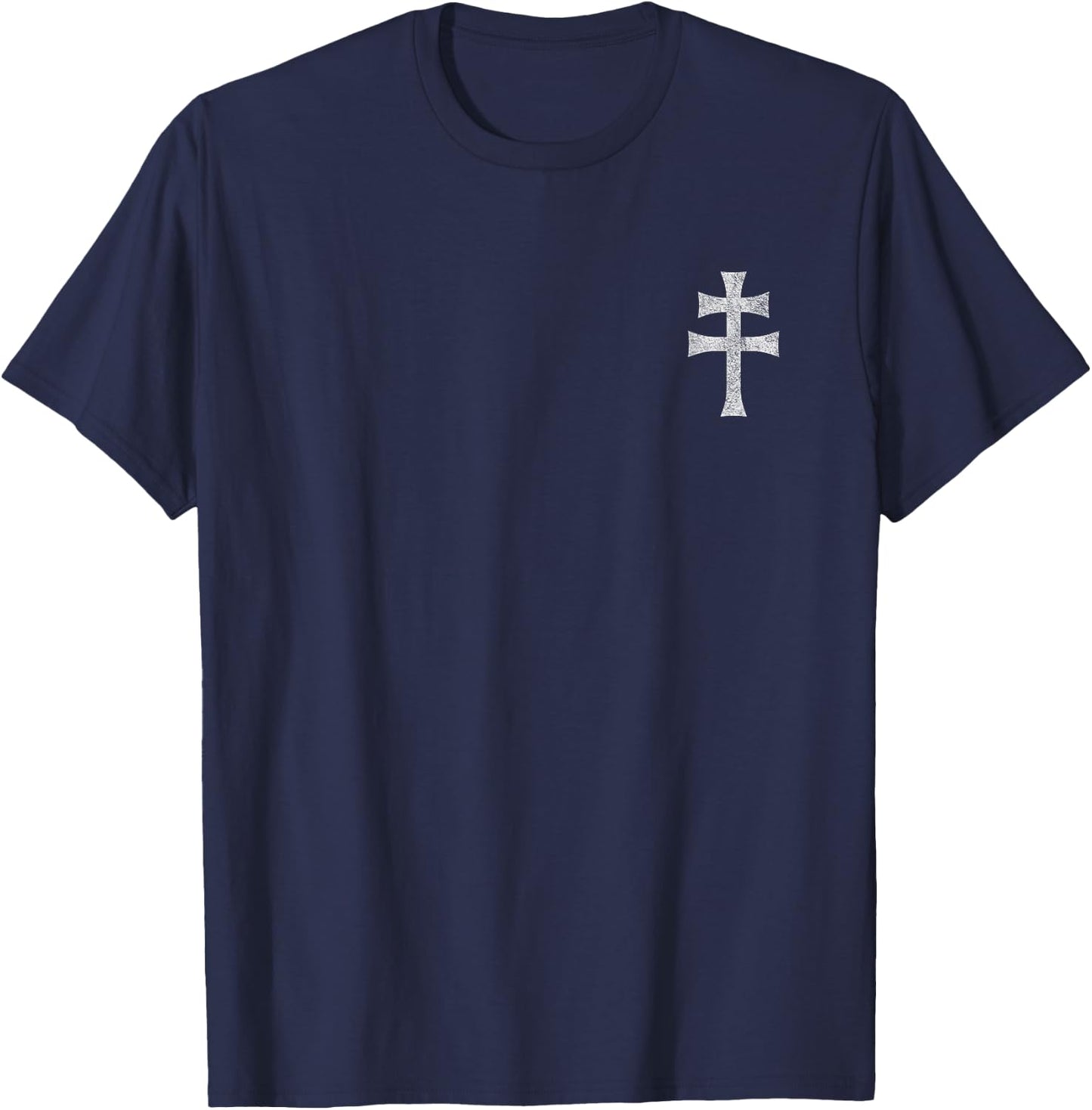 Cross of Lorraine Anjouu PATRIARCHAL Cross T-Shirt - T-Shirt | Navy