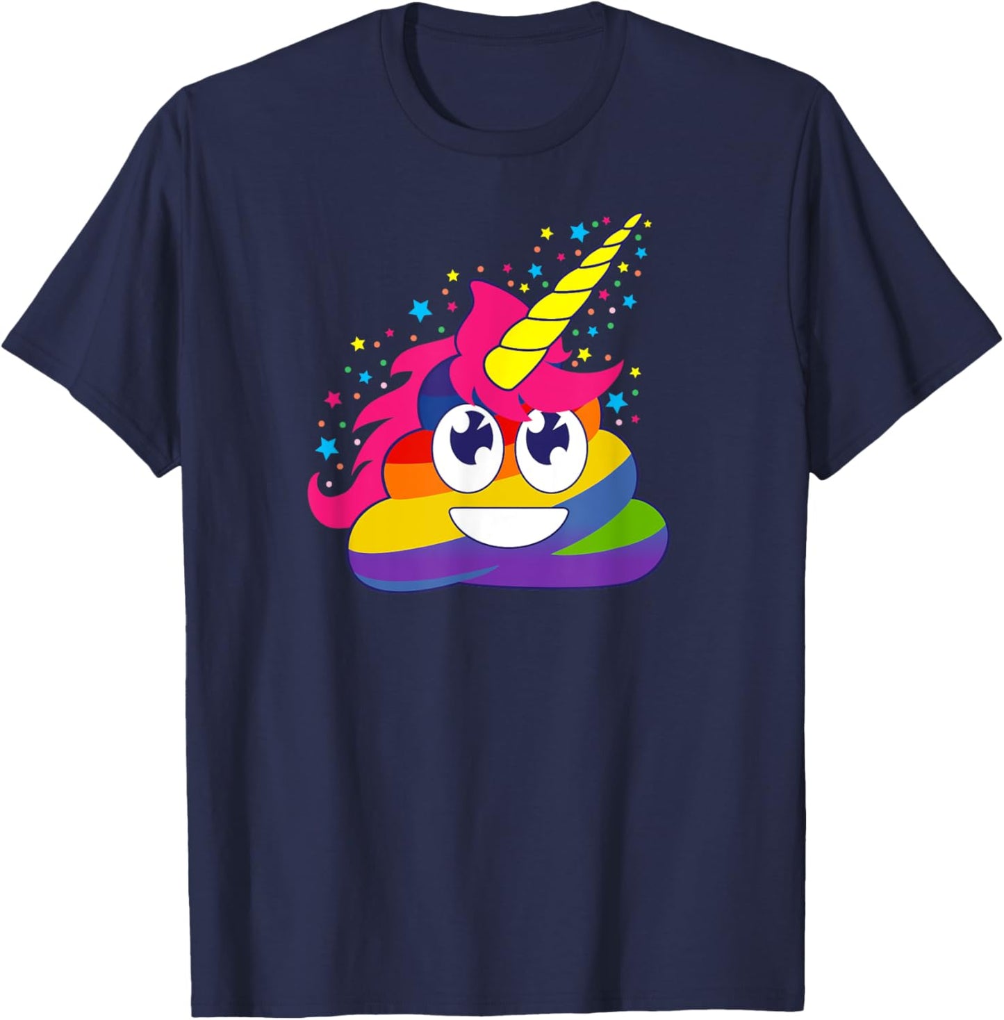 Rainbow Unicorn Poop Funny Cute kawaii kids adults Gift T-Shirt - T-Shirt | Navy