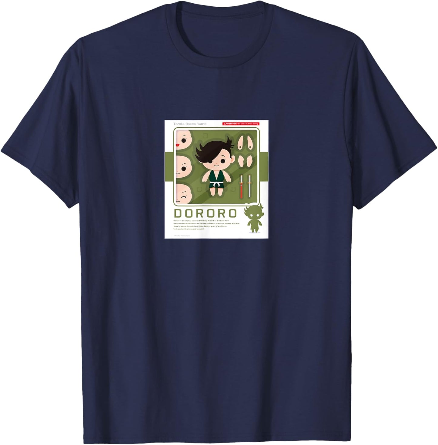 Dororo Figure package2(Dororo) (C)TEZUKA PRODUCTIONS T-Shirt - T-Shirt | Navy