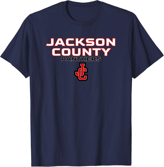 Jackson County High School Panthers Stacked T-Shirt - T-Shirt | Navy