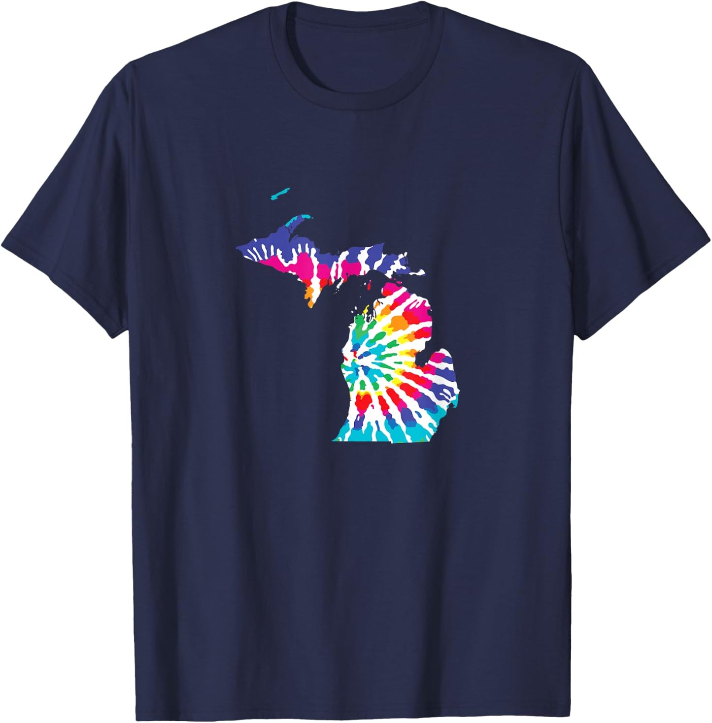 Michigan is Home Tie Dye State Pride T Shirt T-Shirt - T-Shirt | Navy