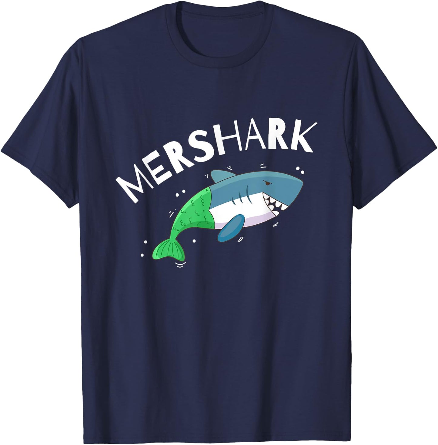 Mershark Funny Mermaid Shark Gift Shark Lovers T-Shirt - T-Shirt | Navy