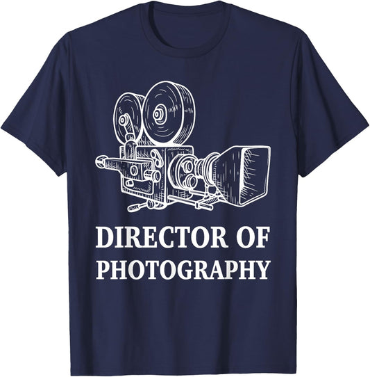 Vintage Movie Camera Cinematography Director Photography DP T-Shirt - T-Shirt | Navy