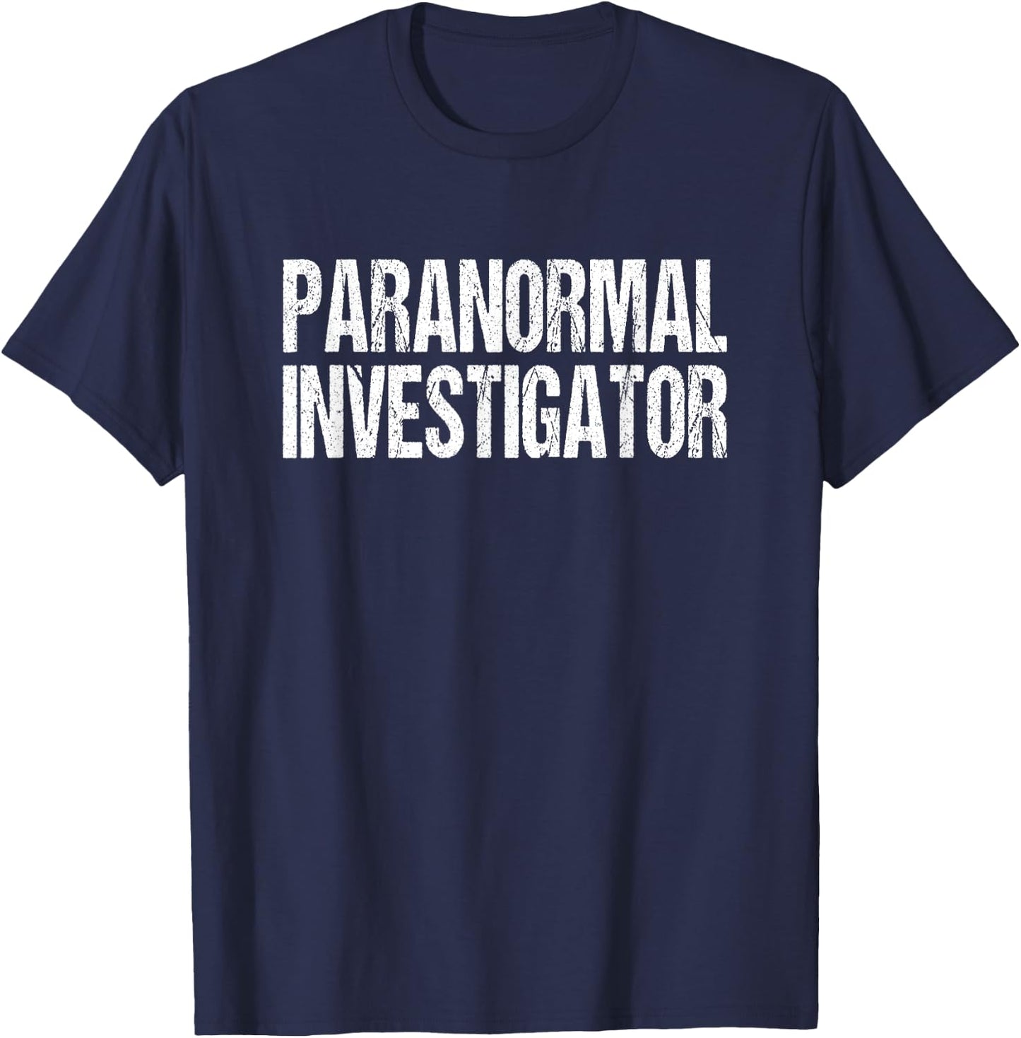 Paranormal Investigator Lazy Halloween Ghost Hunter Costume T-Shirt - T-Shirt | Navy