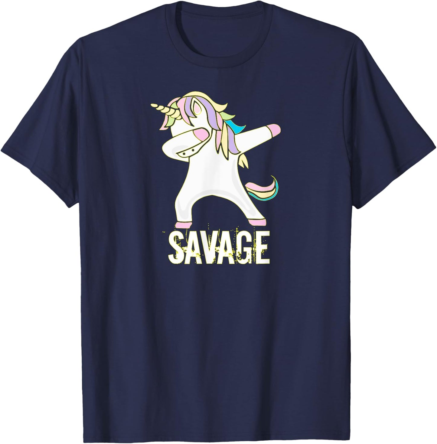 Savage Unicorn Shirt for Youth Adult Women Girls T-Shirt - T-Shirt | Navy