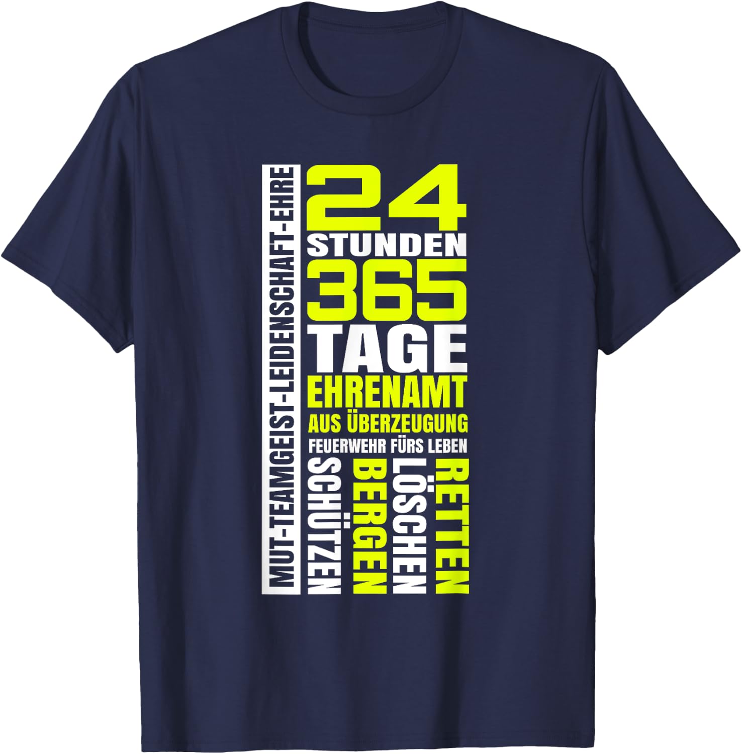 Fire Brigade Volunteer Uniform Fire Group 112 Fireman , black T-Shirt - T-Shirt | Navy