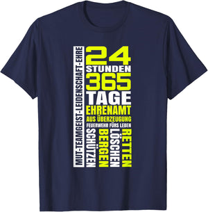 Fire Brigade Volunteer Uniform Fire Group 112 Fireman , black T-Shirt - T-Shirt | Navy
