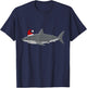 Santa Shark Christmas Shark T-Shirt - T-Shirt | Navy