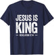 Jesus is King Revelation 17:14 Christian Faith Bible Verse T-Shirt - T-Shirt | Navy