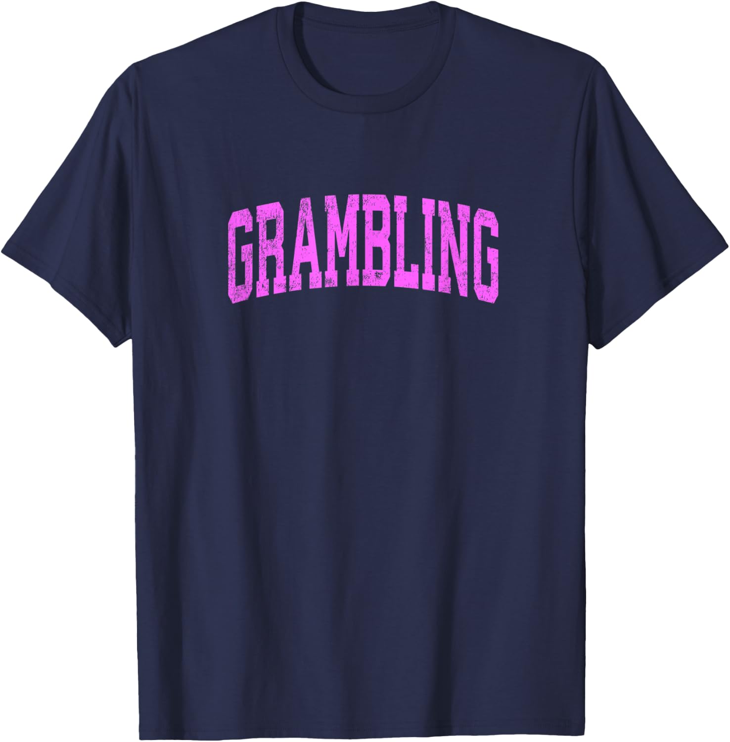 Grambling Louisiana LA Vintage Athletic Sports Pink Design T-Shirt - T-Shirt | Navy