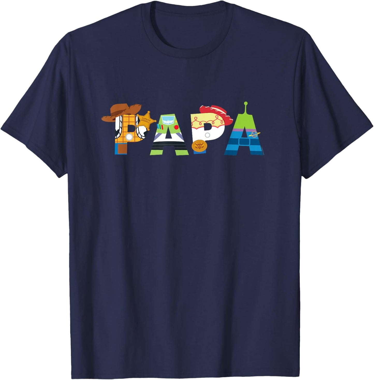 Disney and Pixar's Toy Story Papa Father's Day Dad Birthday , Black, S T-Shirt - T-Shirt | Navy
