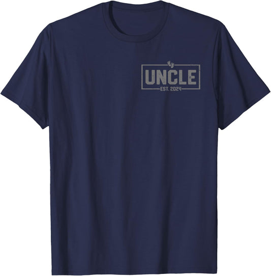 Ideal Fathers Day Outfits For Uncle Uncle Est. 2024 Uncle 2024 Logo New Uncle Fathers Day T-Shirt - T-Shirt | Navy