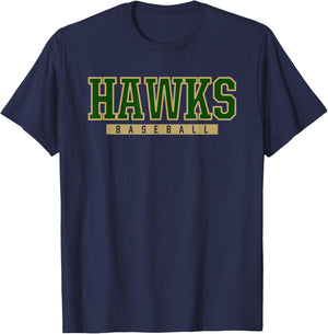 Greenfield Hawks Baseball T-Shirt - T-Shirt | Navy