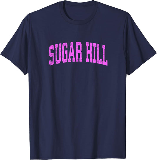Sugar Hill Georgia GA Vintage Athletic Sports Pink Design T-Shirt - T-Shirt | Navy