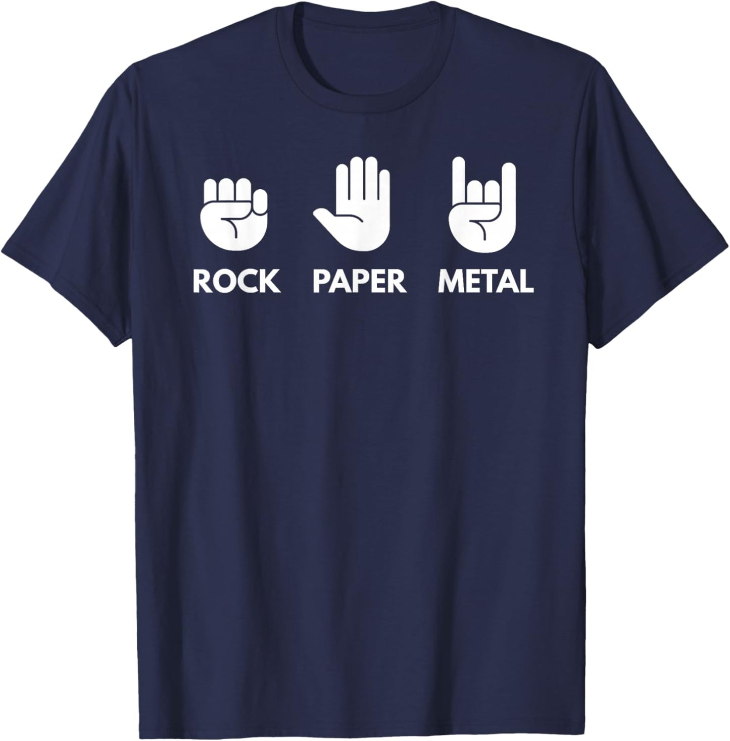 Stone paper, metal , black, s T-Shirt - T-Shirt | Navy